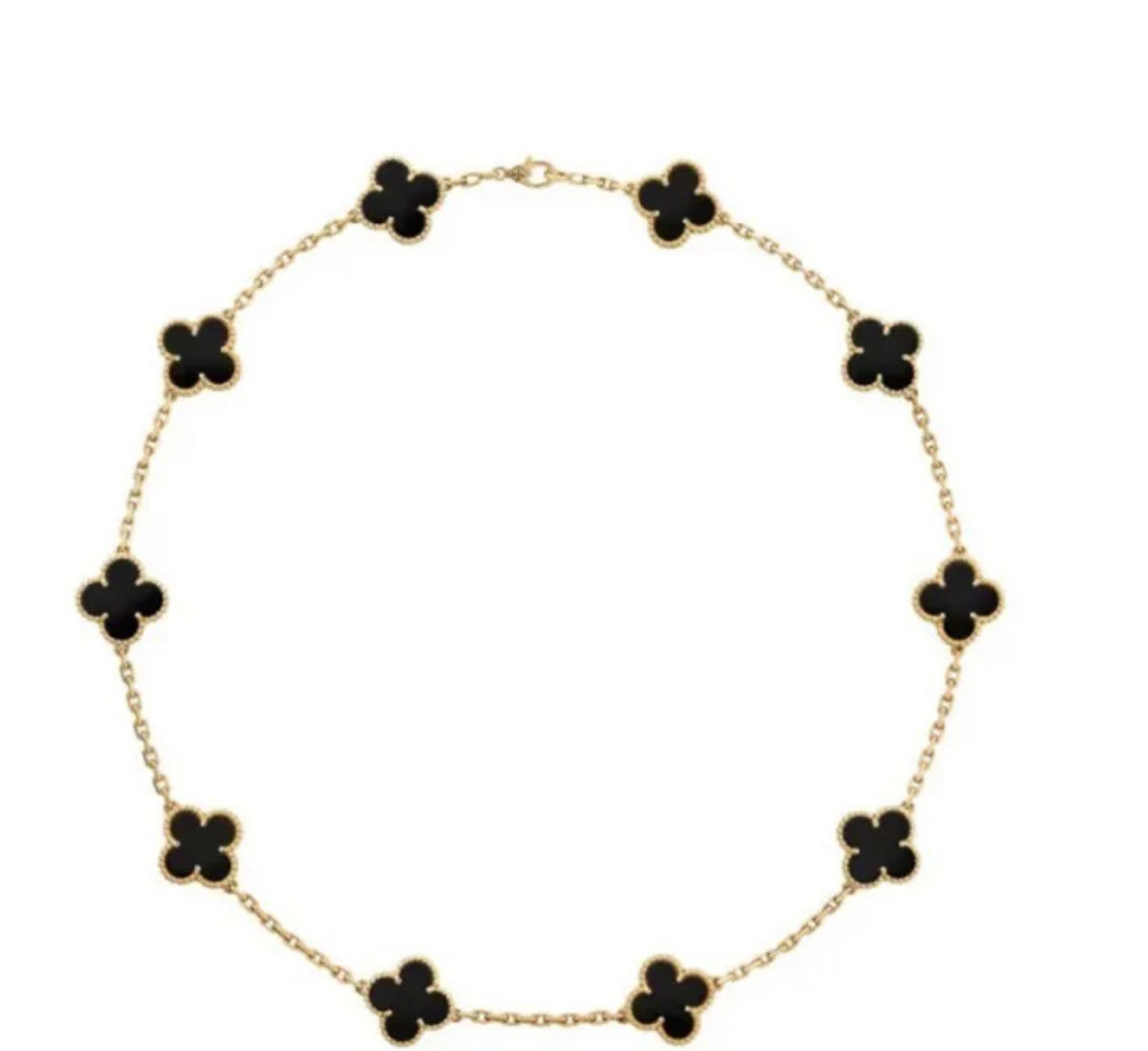 Clover Necklace (black & gold)