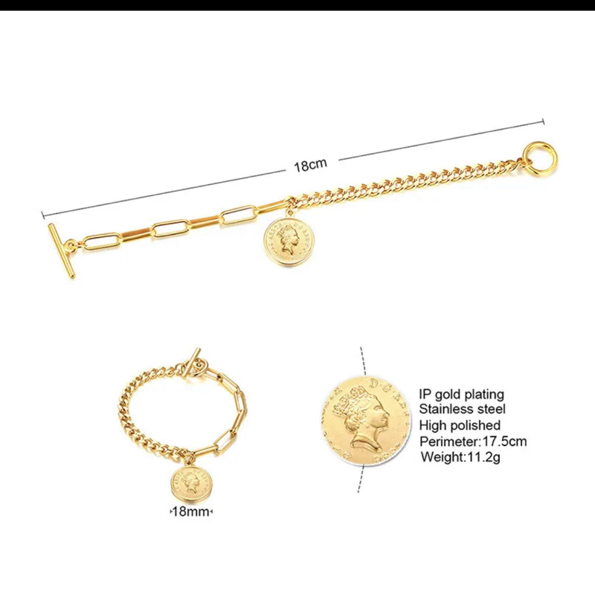 Gold Coin Bracelet