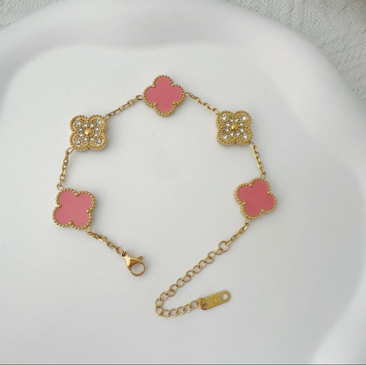 Clover bracelet (pink diamond)