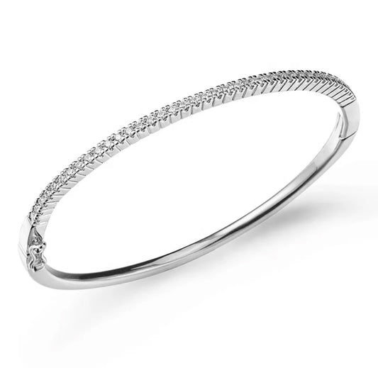 JewelME Diamond Bangle Bracelet (Silver)