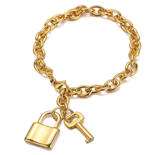 Lock & Key bracelet (gold)